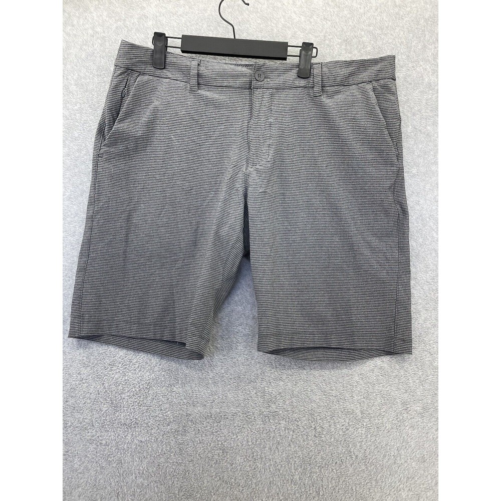 Hange Ten Men’s Hybrid Shorts Micro Striped Gray Size 38 Slash Pocket